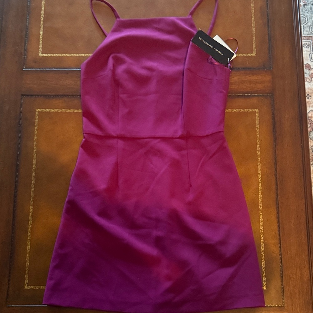 NWT French Connection Magenta Spaghetti-Strap Mini Dress